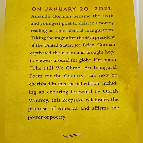 AMANDA GORMAN: “THE HILL WE CLIMB: An Inaugural Poem for the Country” Book - Picture 3 of 5